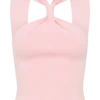 Angelika gebreide top met gedraaide voorkant – Babyroze Angelika gebreide top met gedraaide voorkant – Babyroze