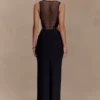 Angelique maxi-jurk van crêpe met kralen – Zwart Angelique maxi-jurk van crêpe met kralen – Zwart