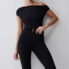 Anh jumpsuit met één schouder van modal – Zwart Anh jumpsuit met één schouder van modal – Zwart