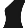 Anna modale top met één schouder – Zwart Anna modale top met één schouder – Zwart
