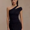 Anna modale top met één schouder – Zwart Anna modale top met één schouder – Zwart