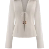 Annalee katoenen shirt met kralen en strik – Wit Annalee katoenen shirt met kralen en strik – Wit