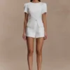 Anne satijnen minishort – Wit Anne satijnen minishort – Wit