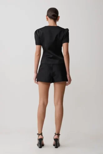 Anne satijnen minishort – Zwart