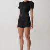 Anne satijnen minishort – Zwart Anne satijnen minishort – Zwart