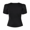 Anne satijnen top met korte mouwen – Zwart Anne satijnen top met korte mouwen – Zwart