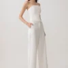 Annie strapless linnen top met strik aan de achterkant – Wit Annie strapless linnen top met strik aan de achterkant – Wit