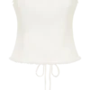 Annie strapless linnen top met strik aan de achterkant – Wit Annie strapless linnen top met strik aan de achterkant – Wit