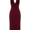 Annita crêpe halter midi-jurk – Merlot