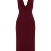 Annita crêpe halter midi-jurk – Merlot