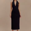 Annita crêpe halter midi-jurk – Zwart Annita crêpe halter midi-jurk – Zwart
