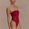 Aoife strapless mesh bodysuit – framboos Aoife strapless mesh bodysuit – framboos