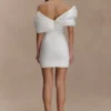 Aphrodite mini-jurk van crêpe met blote schouders – ivoor Aphrodite mini-jurk van crêpe met blote schouders – ivoor