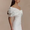 Aphrodite mini-jurk van crêpe met blote schouders – ivoor Aphrodite mini-jurk van crêpe met blote schouders – ivoor