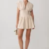 Arabella mini-jurk van linnen met getailleerde taille – naturel Arabella mini-jurk van linnen met getailleerde taille – naturel