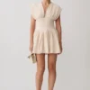 Arabella mini-jurk van linnen met getailleerde taille – naturel Arabella mini-jurk van linnen met getailleerde taille – naturel