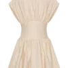 Arabella mini-jurk van linnen met getailleerde taille – naturel Arabella mini-jurk van linnen met getailleerde taille – naturel