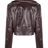 Archie Croc cropped jasje van imitatieleer – Bordeauxrood Archie Croc cropped jasje van imitatieleer – Bordeauxrood