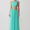 Aria chiffon maxi-jurk met uitsnijdingen – Lagoon Aria chiffon maxi-jurk met uitsnijdingen – Lagoon