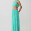Aria chiffon maxi-jurk met uitsnijdingen – Lagoon Aria chiffon maxi-jurk met uitsnijdingen – Lagoon