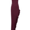 Arielle off-shoulder midi-jurk met ruches – Pruim Arielle off-shoulder midi-jurk met ruches – Pruim
