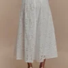 Arla broderie midi-rok – wit Arla broderie midi-rok – wit