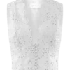 Arla mouwloze broderie-top – Wit Arla mouwloze broderie-top – Wit