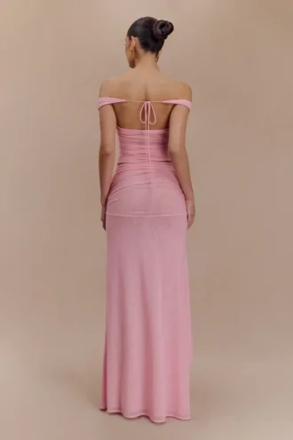 Arna mesh maxi-rok – Candy Pink