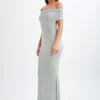 Arna off-shoulder maxi-jurk met strass – Zilver Arna off-shoulder maxi-jurk met strass – Zilver