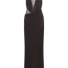 Arra chiffon en kanten halter maxi-jurk – Cacaobruin