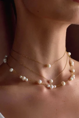 Aryanne gelaagde parelchoker – Parel Aryanne gelaagde parelchoker – Parel