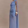 Asher Slinky maxi-jurk met één schouder – Korenbloemblauw Asher Slinky maxi-jurk met één schouder – Korenbloemblauw