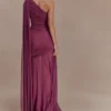 Asher Slinky maxi-jurk met één schouder – Neutraal paars Asher Slinky maxi-jurk met één schouder – Neutraal paars