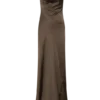 Ashley maxi-jurk met cowl-hals, kant en satijn – mokka Ashley maxi-jurk met cowl-hals, kant en satijn – mokka