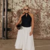 Ashwin Denim Katoen Midi Jurk – Indigo Blue Ashwin Denim Katoen Midi Jurk – Indigo Blue