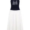 Ashwin Denim Katoen Midi Jurk – Indigo Blue Ashwin Denim Katoen Midi Jurk – Indigo Blue