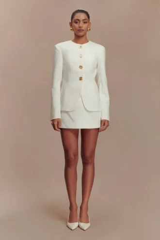 Asia Mixed Button Blazer – Ivoor