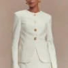 Asia Mixed Button Blazer – Ivoor