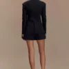 Asia Mixed Button Blazer – Zwart