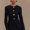 Asia Mixed Button Blazer – Zwart