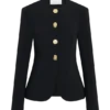 Asia Mixed Button Blazer – Zwart