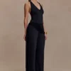 Aspyn Slinky gerimpelde broek met wijde pijpen – Zwart Aspyn Slinky gerimpelde broek met wijde pijpen – Zwart