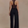 Aspyn Slinky gerimpelde broek met wijde pijpen – Zwart Aspyn Slinky gerimpelde broek met wijde pijpen – Zwart