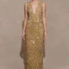 Astor met de hand versierde maxi-jurk – goud Astor met de hand versierde maxi-jurk – goud