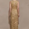 Astor met de hand versierde maxi-jurk – goud Astor met de hand versierde maxi-jurk – goud