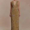 Astor met de hand versierde maxi-jurk – goud Astor met de hand versierde maxi-jurk – goud