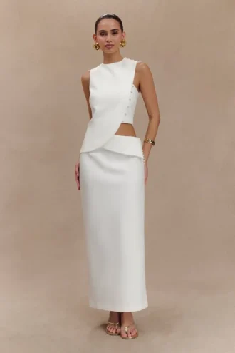 Astrid Suiting Midi-rok – Wit
