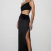 Athena one-shoulder maxi-jurk met strass – Zwart Athena one-shoulder maxi-jurk met strass – Zwart