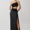 Athena one-shoulder maxi-jurk met strass – Zwart Athena one-shoulder maxi-jurk met strass – Zwart
