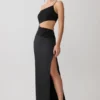 Athena one-shoulder maxi-jurk met strass – Zwart Athena one-shoulder maxi-jurk met strass – Zwart